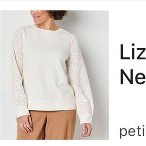 Liz Claiborne Off-White Stylish New with Tag Sweatshirt